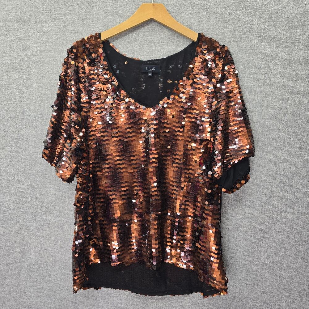 MAAC LONDON ARIANA SEQUINED TOP, SIZE 10, NWT